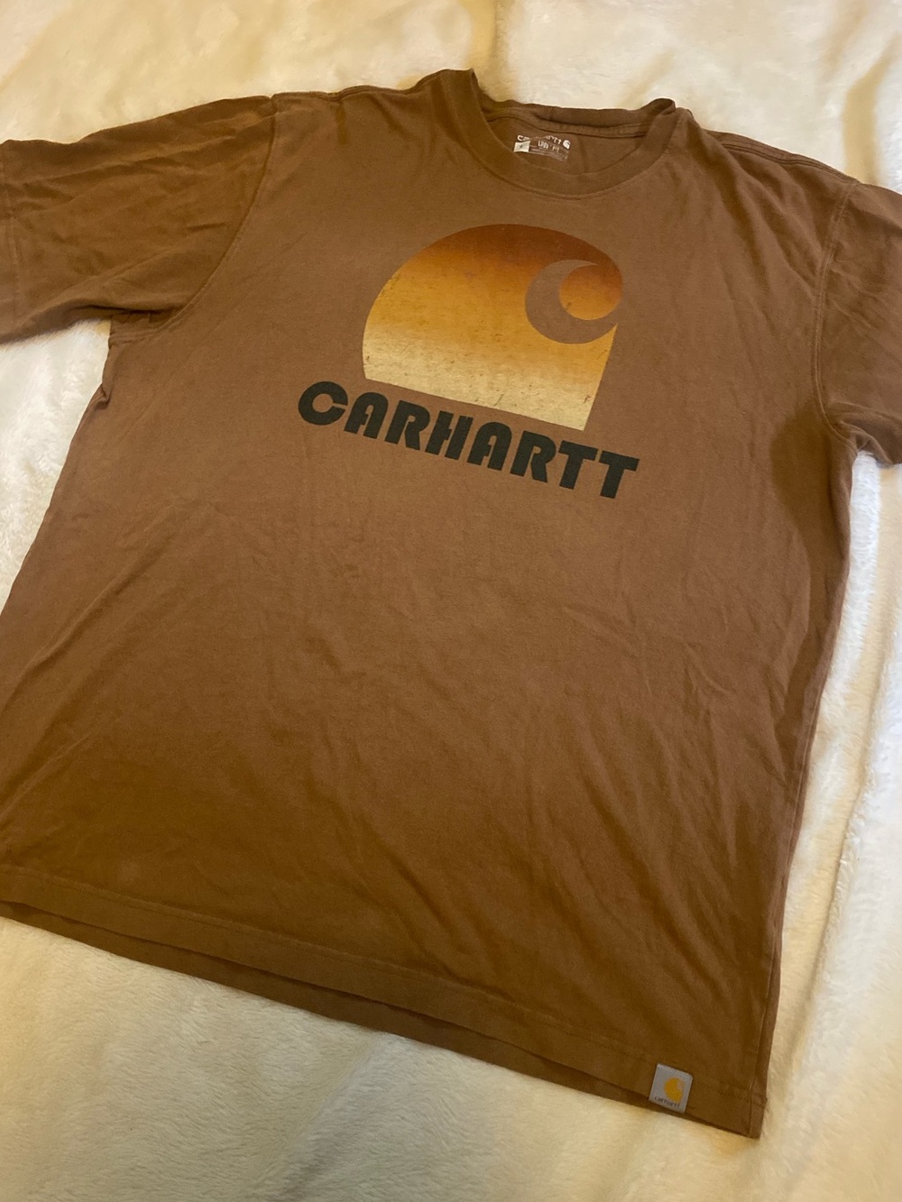 Carhartt Brown Tee with Gold Gradient Logo